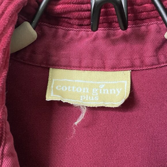 Vintage Cotton Ginny Shirt Womens Red Corduroy Shacket Button Up Whimsigoth - Picture 4 of 8
